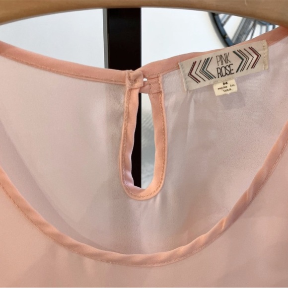 Pink Rose Women's Blouse, Size Medium, Pastel Pink - Picture 3 of 6
